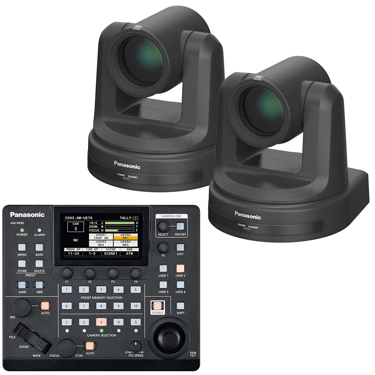 【AW-HE20K 2台 + AW-RP60GJ】 Panasonic HDインテグレーテッドカメラ・リモコンセット