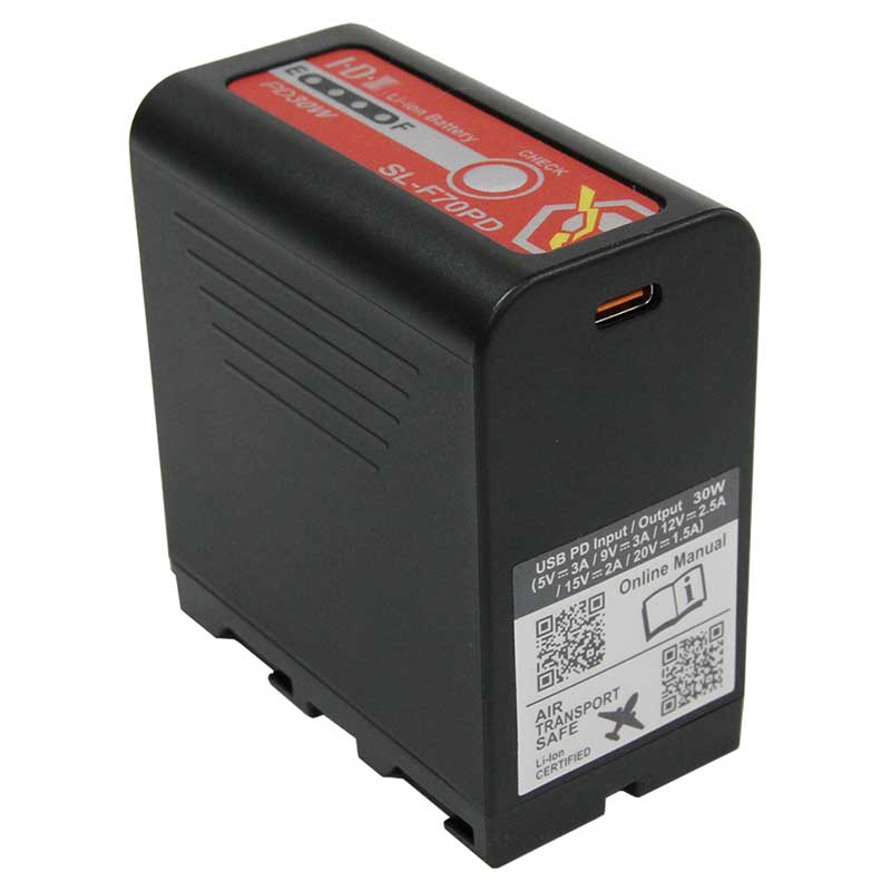 【SL-F70PD】 IDX Sony Lシリーズ 7.2Vタイプリチウムイオンバッテリー