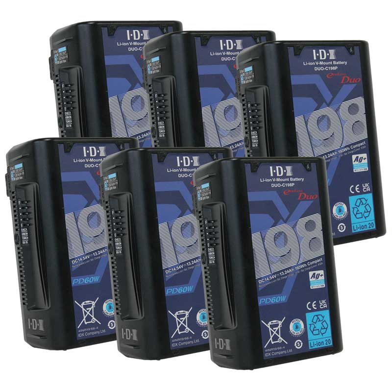 【IDXキャンペーン DUO-C198P 6本】 IDX Vマウントタイプリチウムイオンバッテリー