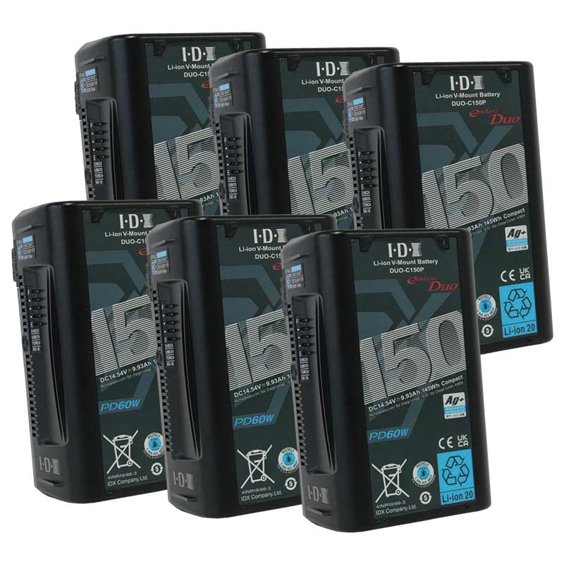 【IDXキャンペーン DUO-C150P 6本】 IDX Vマウントタイプリチウムイオンバッテリー