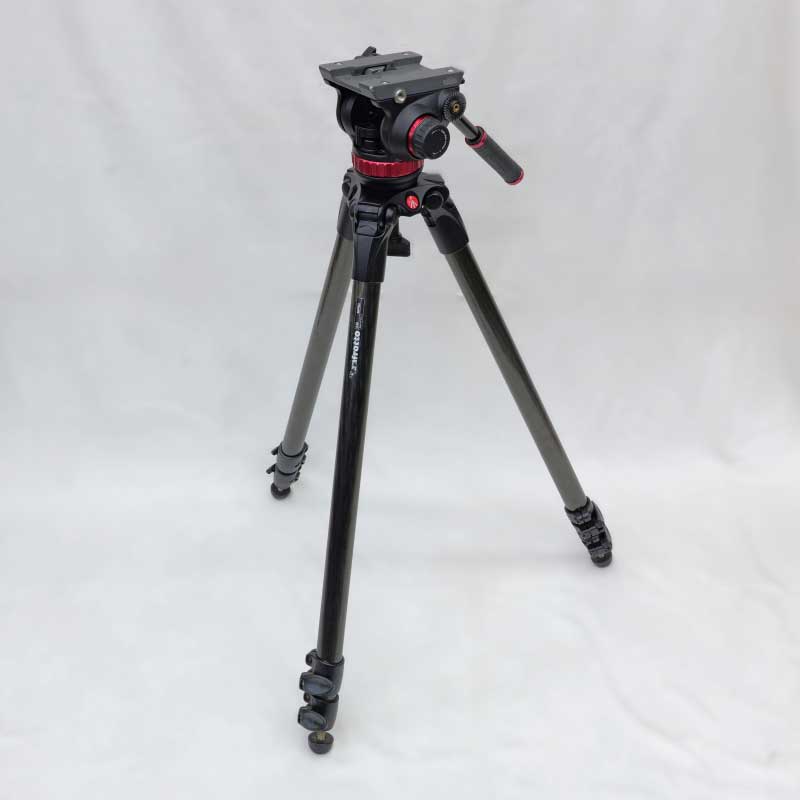 【MVK502C ジャンク品】 Manfrotto ビデオキット カーボンファイバー三脚535付