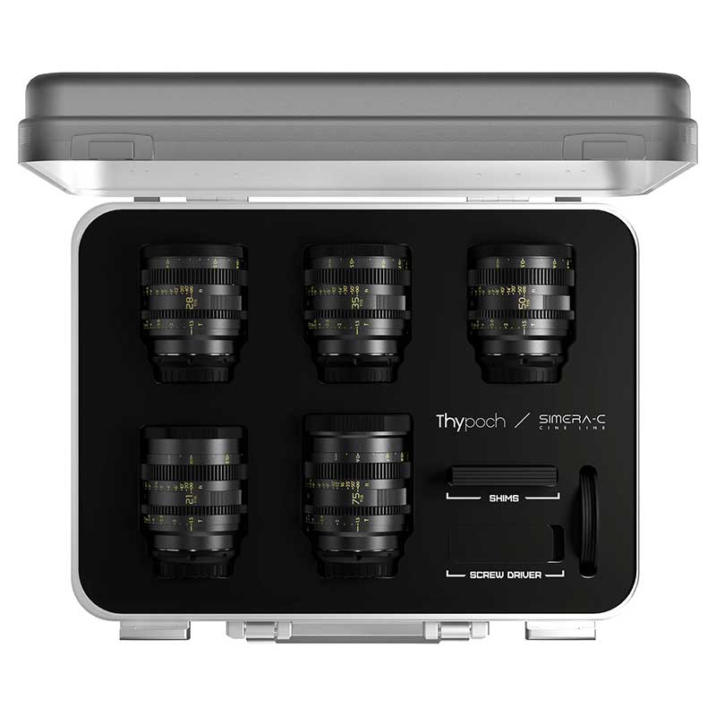 【Simera-C 5本セット 21/28/35/50/75mm（TP-SC5P-E）】 Thypoch Eマウント用 フルフレームシネレンズ